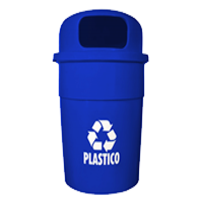 Caneca plastica Ecologica de 160 litros con  tapa Alta